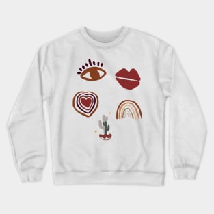 Boho abstract sticker pack Crewneck Sweatshirt